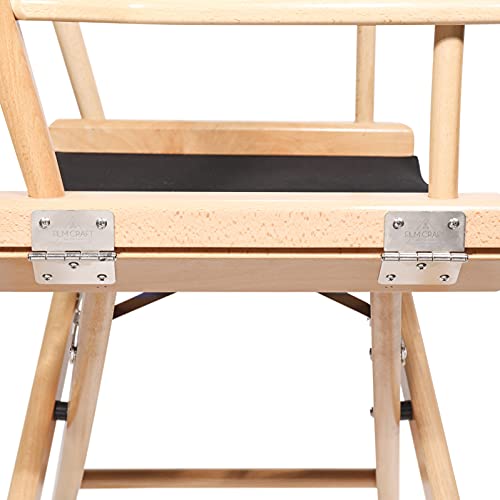 Filmcraft Professional Grade Studio Director's Chairs (30" Bar Height, Natural Finish, Black Nylon Canvas)