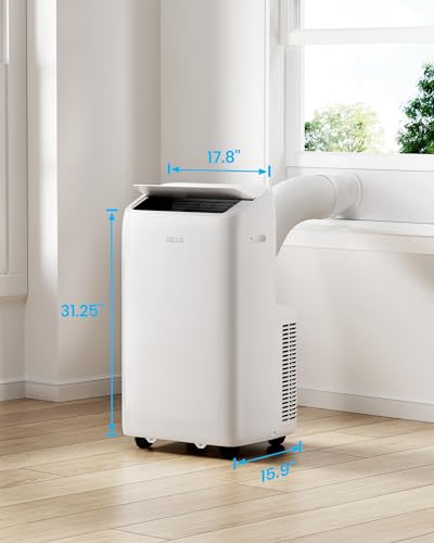 Della 14000 BTU Smart Inverter Ultra Quiet Energy-Saving Portable Air Conditioner, Cools Up To 450 Sq. Ft, with Remote & App Control, Dehumidifier & Fan, Sleep Mode.
