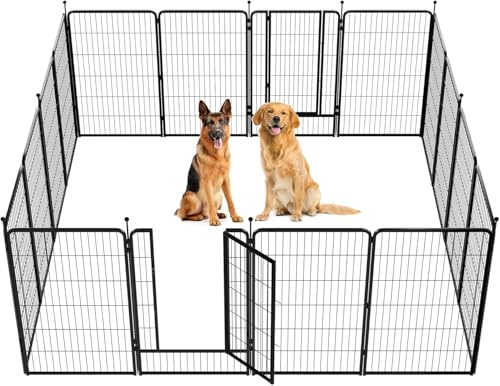 FXW Instant Dog Playpen, Portable Pet Fence for Outdoor, RV Trips, and Camping, 40inch, 16 Panels for Medium and Large Dogs│Patented