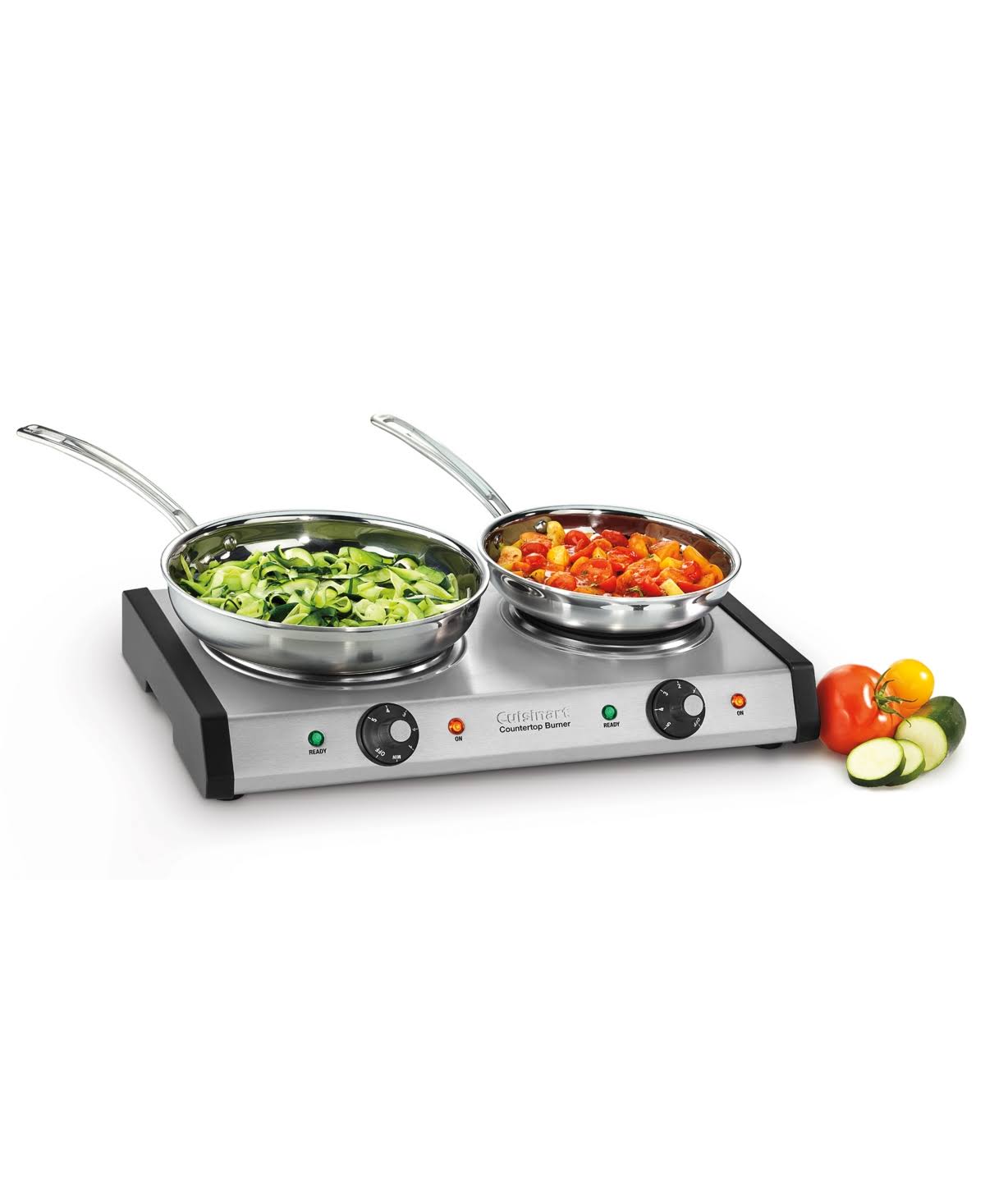 Cuisinart CB-60 Cast-Iron Double Burner - Brushed Stainless/Sliver