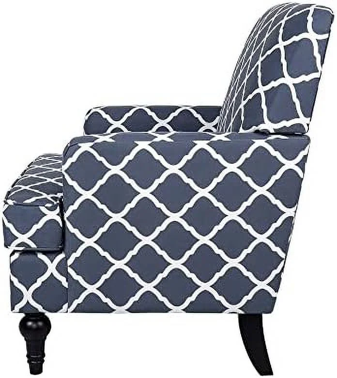 HOOMZNB Accent Chair  Mid-Century Modern Armchair Upholstered Corner Single Sofa Chair  Wingback Comfy Reading Chair with Nailhead Trim for Home Living Room Bedroom (Yellow Flower)