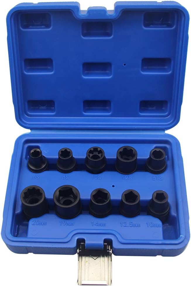 UTMALL 10PC Special Socket Cylinder Head Screw Removal Brake Caliper Socket Tool Set kit for Nissan Subaru Ford Peugeot