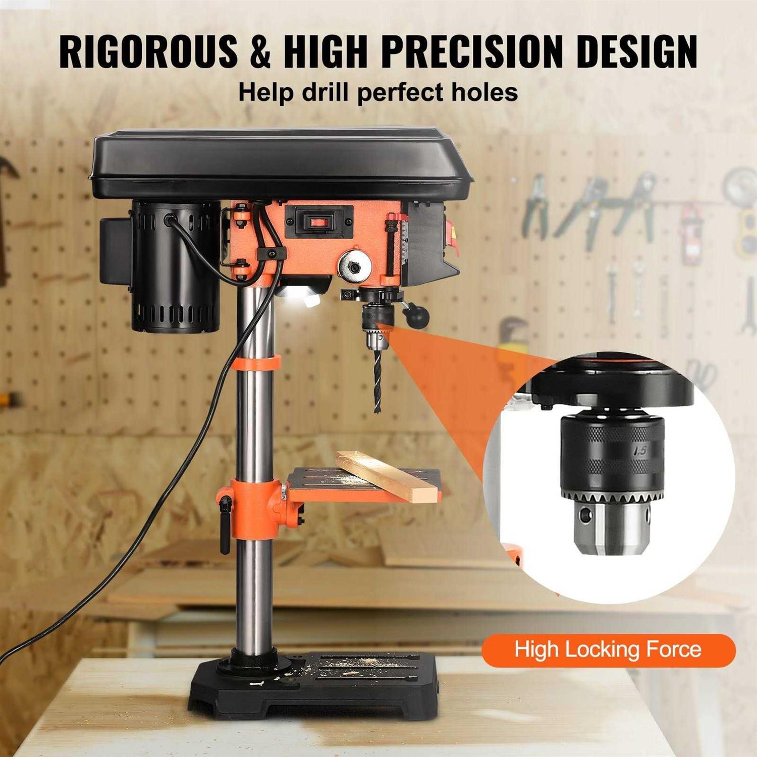 VEVOR 10 in Benchtop Drill Press 3.2 Amp 120V 5-Speed Cast Iron Bench Drill Press - Shop Hardware Tools Online Store