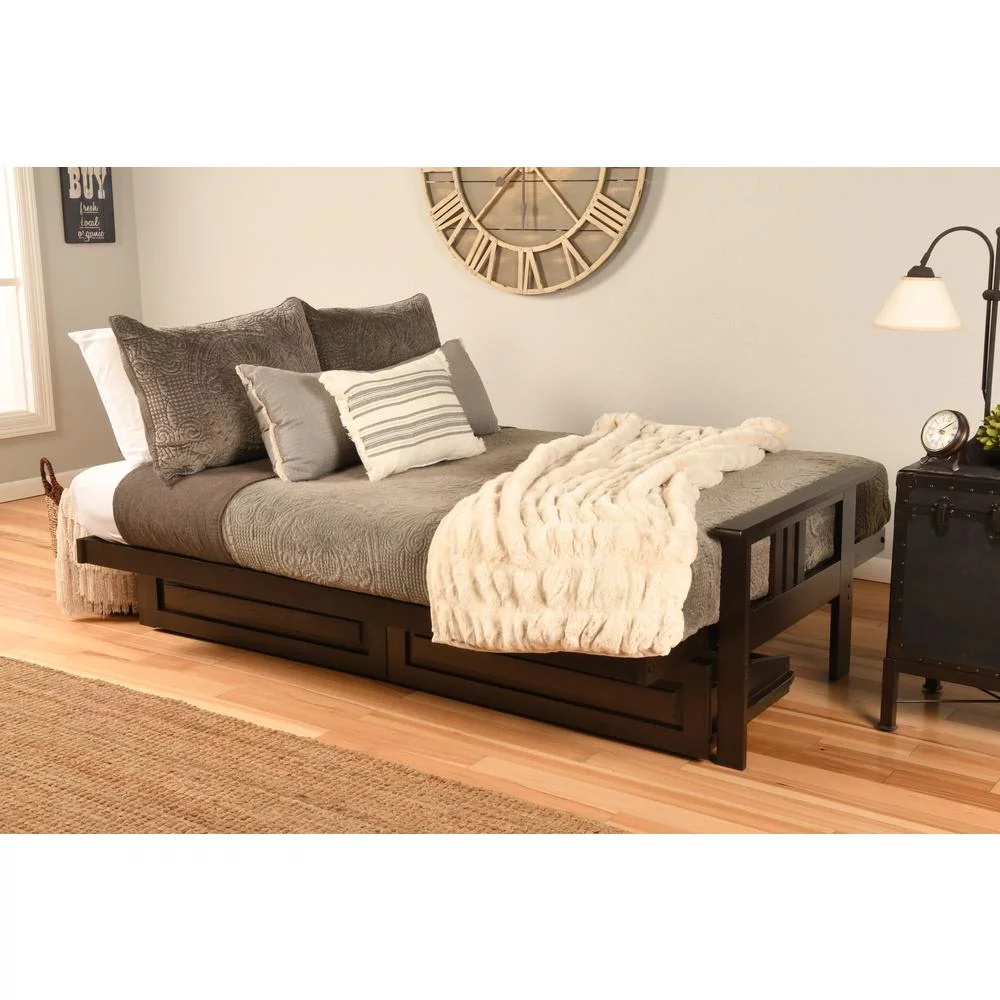 KODIAK Monterey Frame-Espresso Finish-Suede Black Mattress-Storage Drawers - Curated Treasures Market