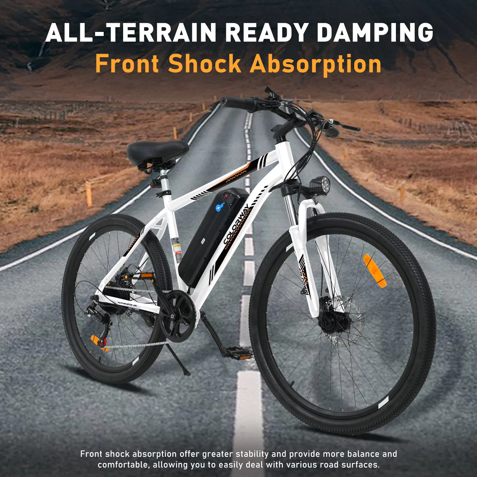 COLORWAY 26 Electric Bike, 500W/36V/11.2AH Removable Battery E Bike,Max.speed 19.9MPH Bicycle for Teenager and Adults-BK15M