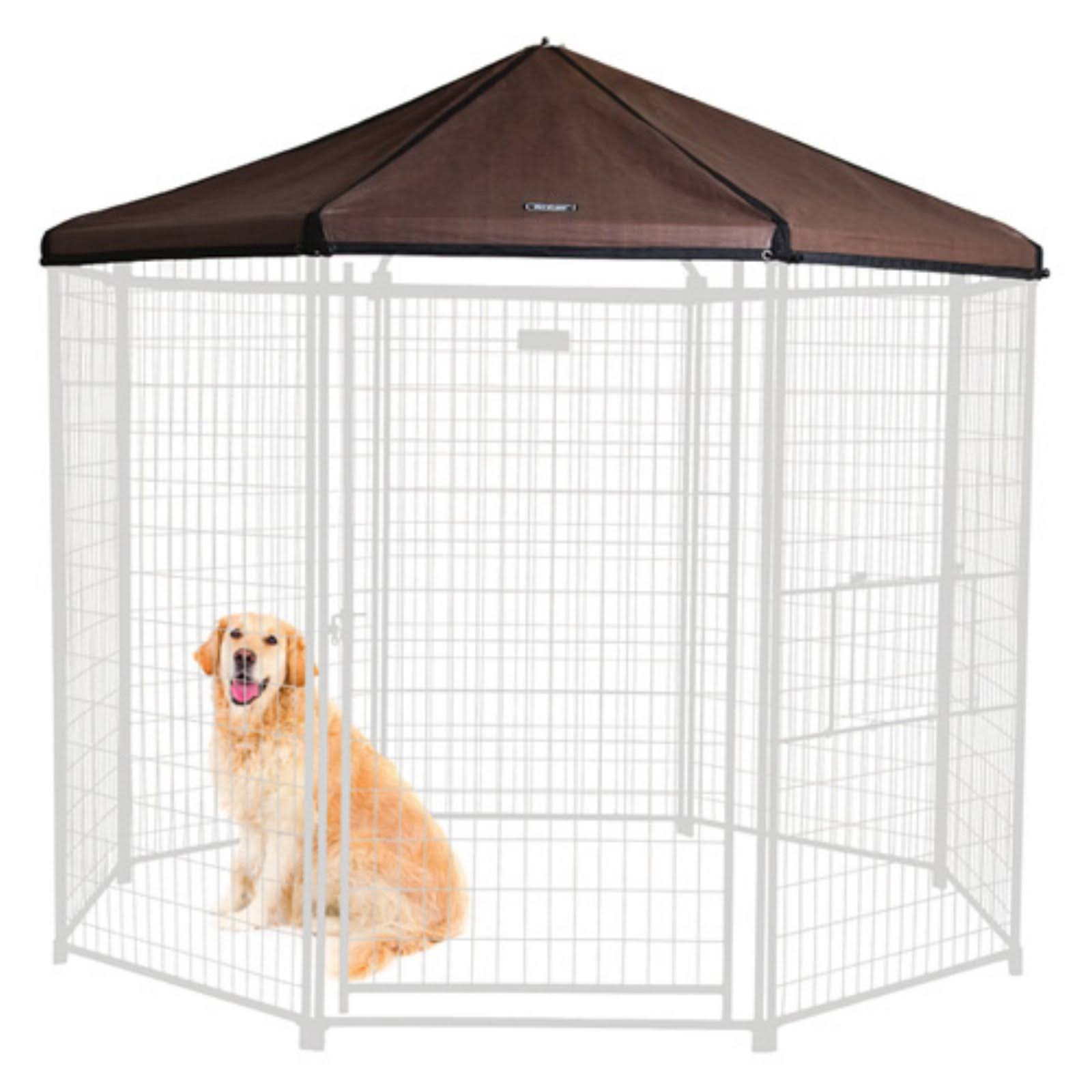 Advantek 8& Pet Gazebo Canopy, Brown/White