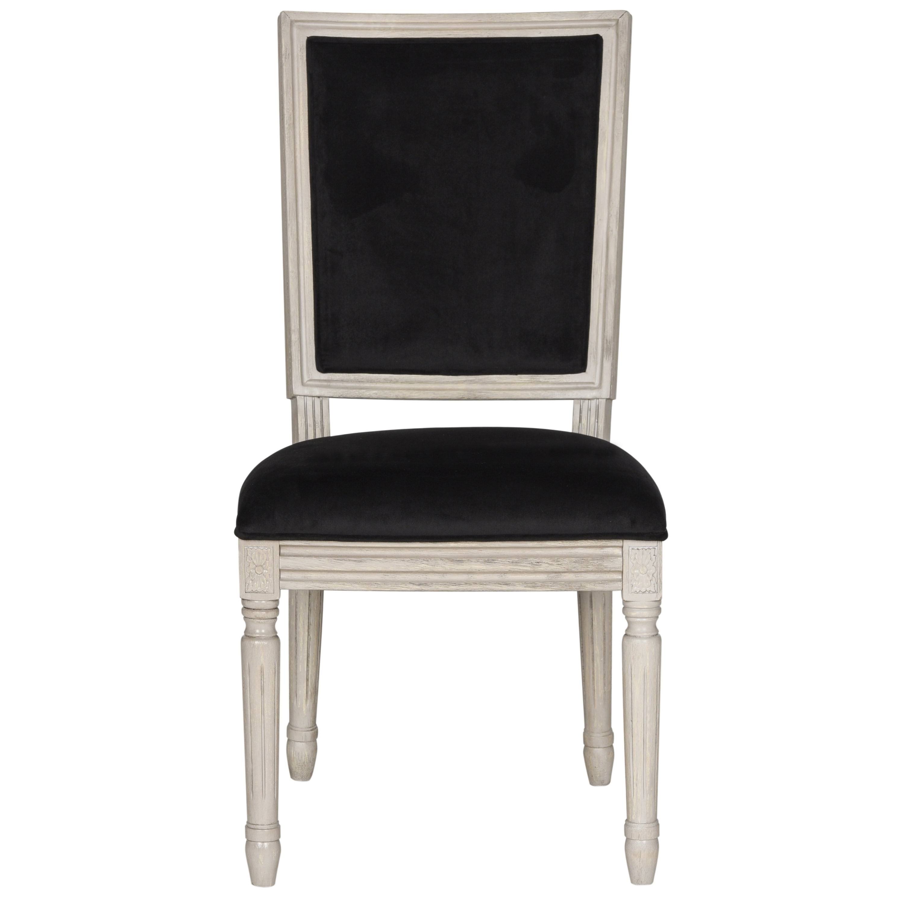 Safavieh Set of 2 Buchanan Black Velvet Side Chair