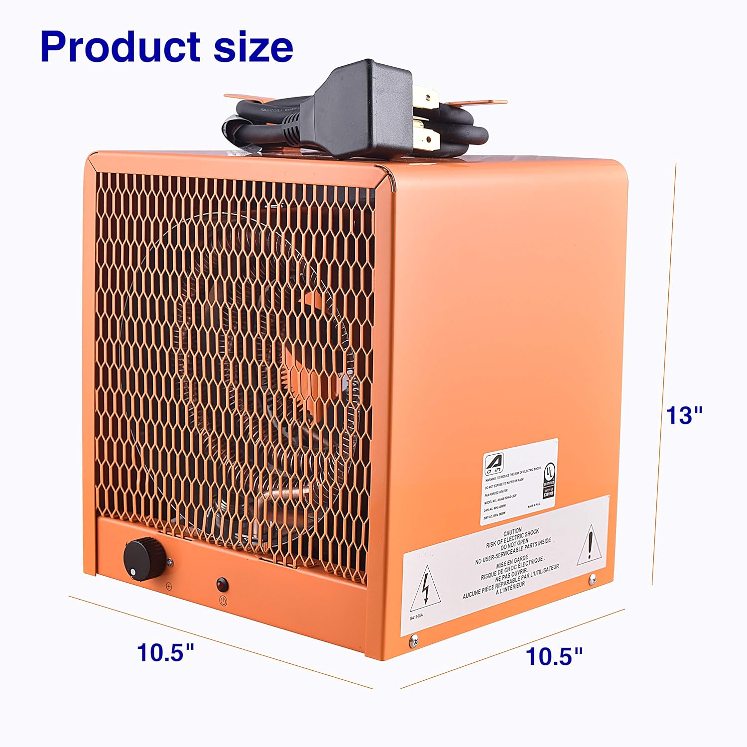 Industrial Heater, 240 Volt/4800 Watt/60Hz Portable Shop Garage Electric Heater with integrated Thermostat Control Space Heater For Workshop,Home,Shop & Office Garage Infared Fast Air Heater