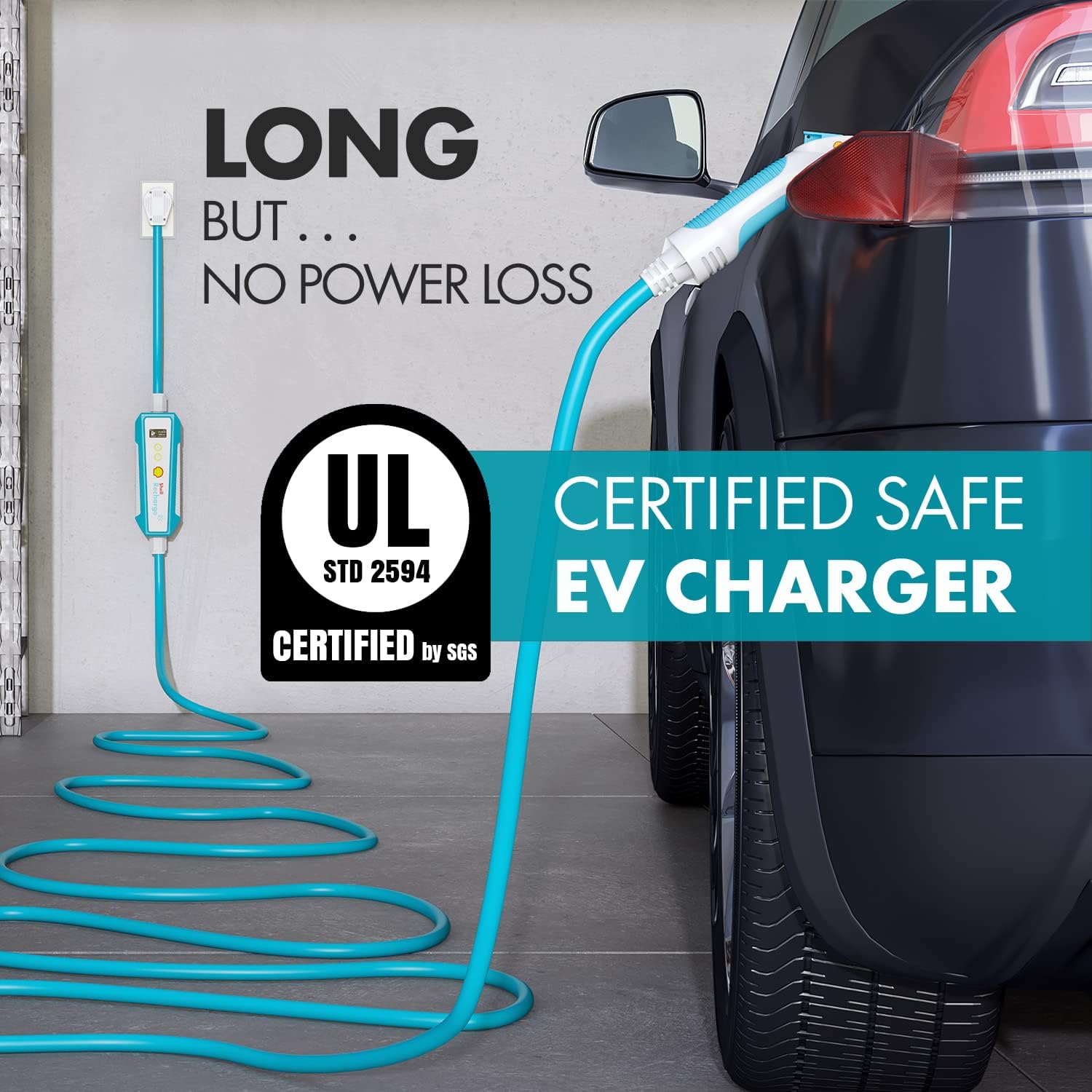 SHELL Electric Vehicle Charger Level 2 40 Amp Fast Charging EV Charger 240V UL EV Home Charge Station with 30ft Cable Electric Car Charging Adapter with NEMA 14-50R Plug Compatible with SAE J1772 EVs