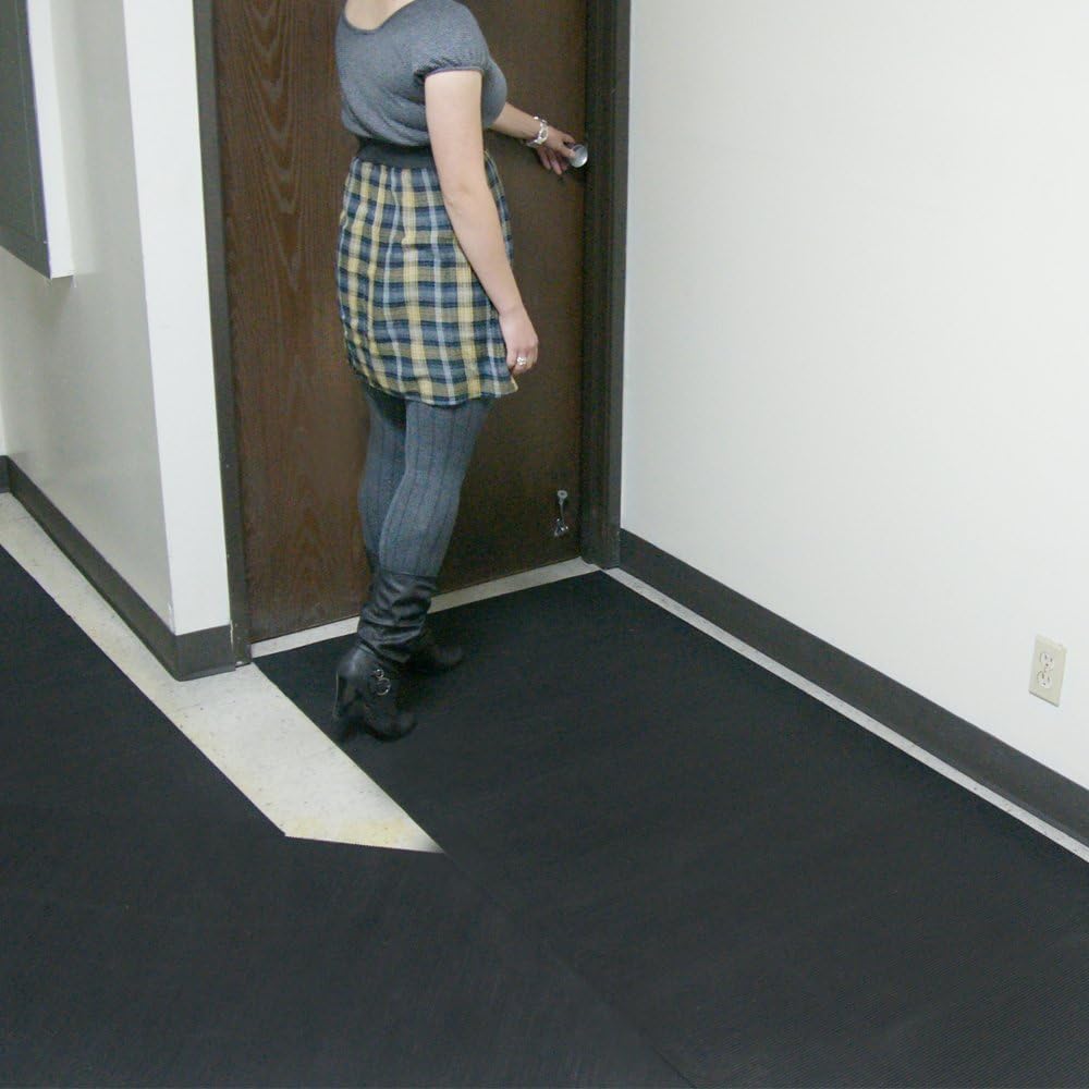 Rubber-Cal Ramp Cleat Non-Slip Outdoor Rubber Mats - 1/8" Thick x 3ft x 2ft Floor Mat