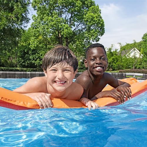 Bestway Power Steel 16' x 10' x 42" Rectangular Metal Frame Above Ground Swimming Pool Set with 1000 GPH Filter Pump, Ladder, and Pool Cover