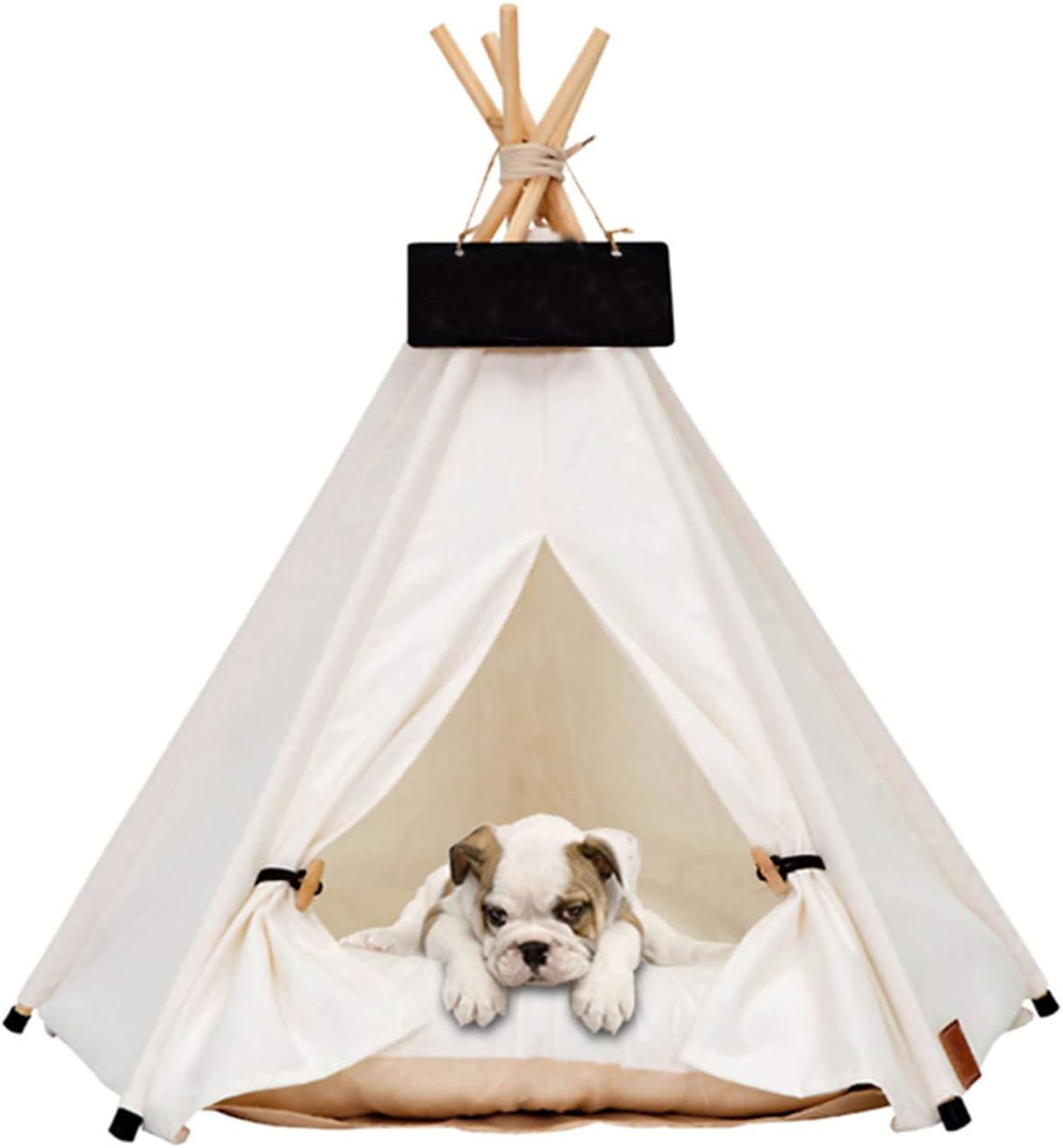 JOUDOO Pet Teepee Tent for Small Dogs or Cats Portable Puppy Sweet Bed Washable Dog or Cat Houses with Cushion