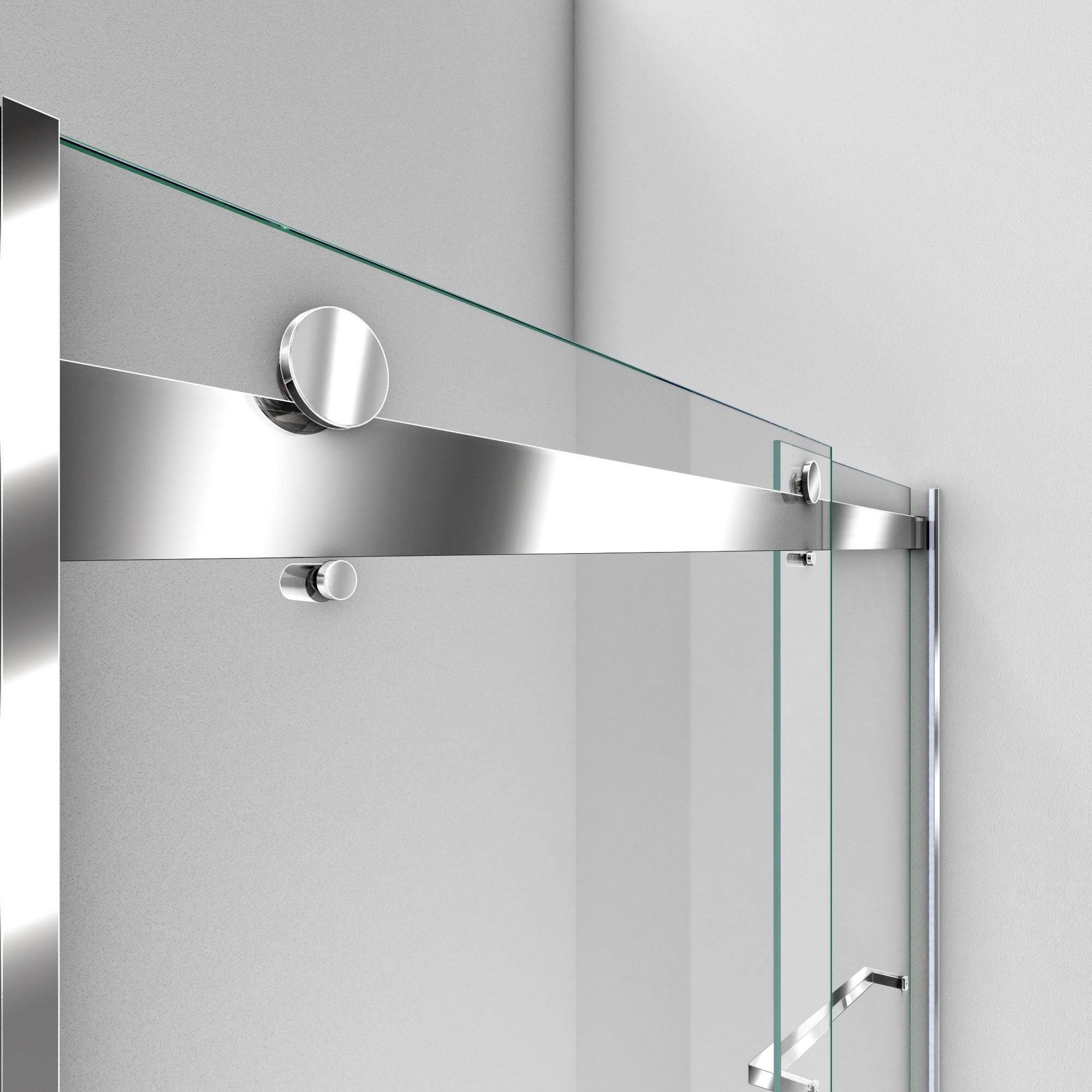 DreamLine Essence Collection 56-60 in. W x 76 in. H Frameless Bypass Shower Door in Satin