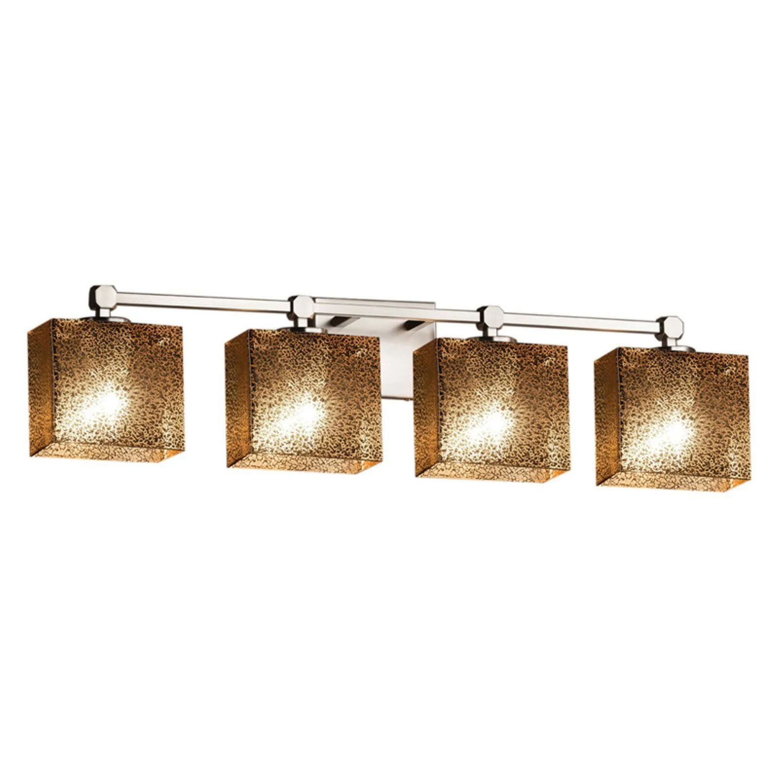 Justice Design-FSN-8424-55-OPAL-CROM-Fusion Tetra - 4 Light Bath Bar