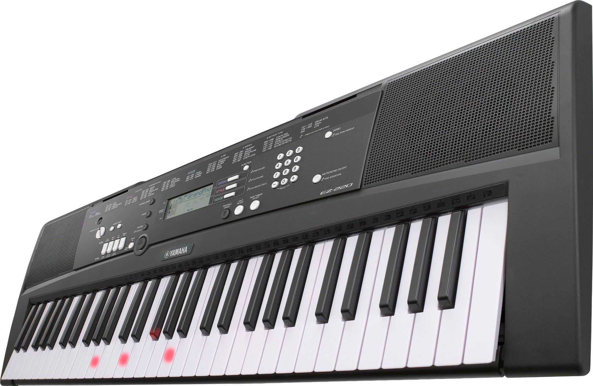 Yamaha EZ220 Keyboard with Lighted Keys - Includes X-Style Stand and Power