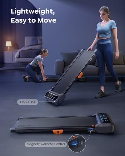 Walking Pad Treadmill with 10% Incline, Under Desk Treadmill, Compact Portable Treadmills for Home Office, 285lbs Capacity, APP/Remote Control, Exercise Anytime, Low-Noise
