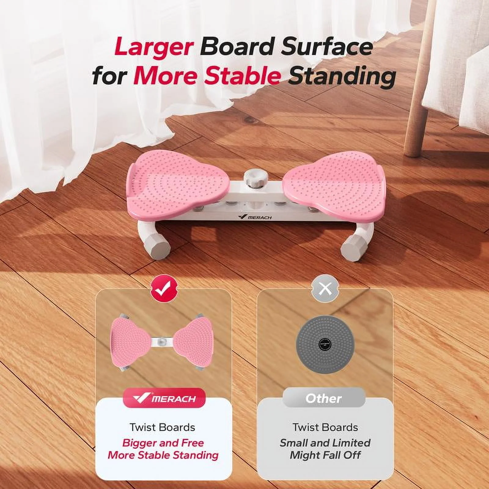 MERACH Waist twist Machine, slim waist and toned abs, 300 lbs weighing, can stand with feet apart, double non-slip, no noise use Exercise Equipment Abdominal Roller Workout