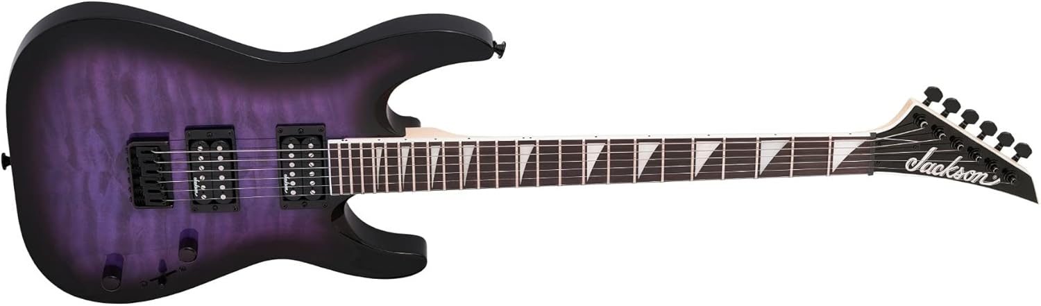 Jackson JS Series Dinky Arch Top JS32Q DKA HT Guitar (Transparent Purple Burst) Bundle with Jackson Dinky Molded Case (2 Items)