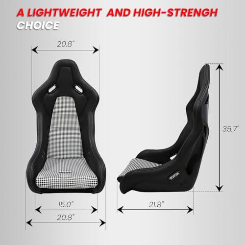 Racing Simulator Cockpit with Monitor Mount and Strong Fiberglass and PVC Leather Bucket Seat, Racing Wheel Stand Compatible with Fanatec, Thrustmaster, Logitech, Moza Racing Games on PS5, PS4, Xbox and PC