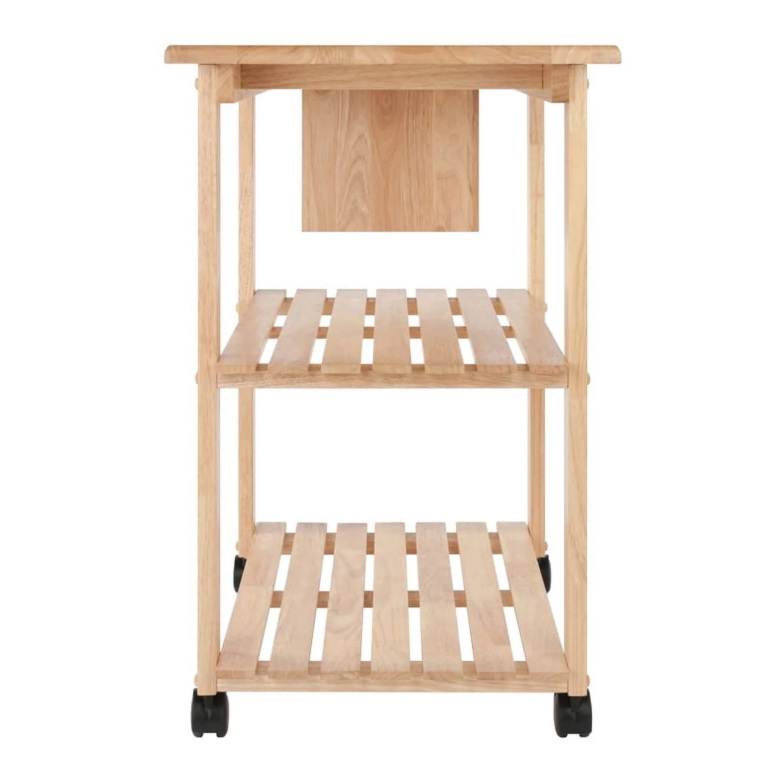 Pemberly Row Transitional Wood Utility Butcher Block Kitchen Cart in Natural