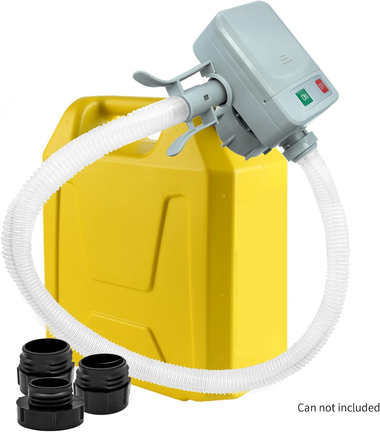 LIDNADY Upgraded Automatic Fuel Transfer Pump with Auto-Stop Sensor,Portable Liquid Fuel Transfer Pump AA Battery Powered with 3 Advanced Adapter,Flexible In and Out Take Hose -Fits All Size Gas Cans Pack of 2