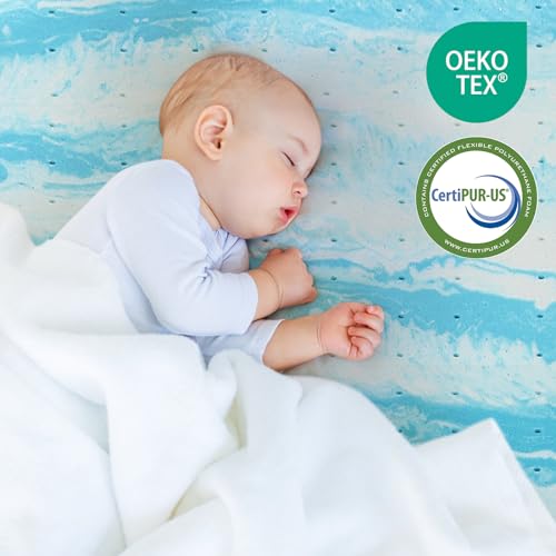 Mattress Topper Full, 3 Inch Gel Memory Foam Bed Topper for Full Size Bed, CertiPUR-US Certified, Blue