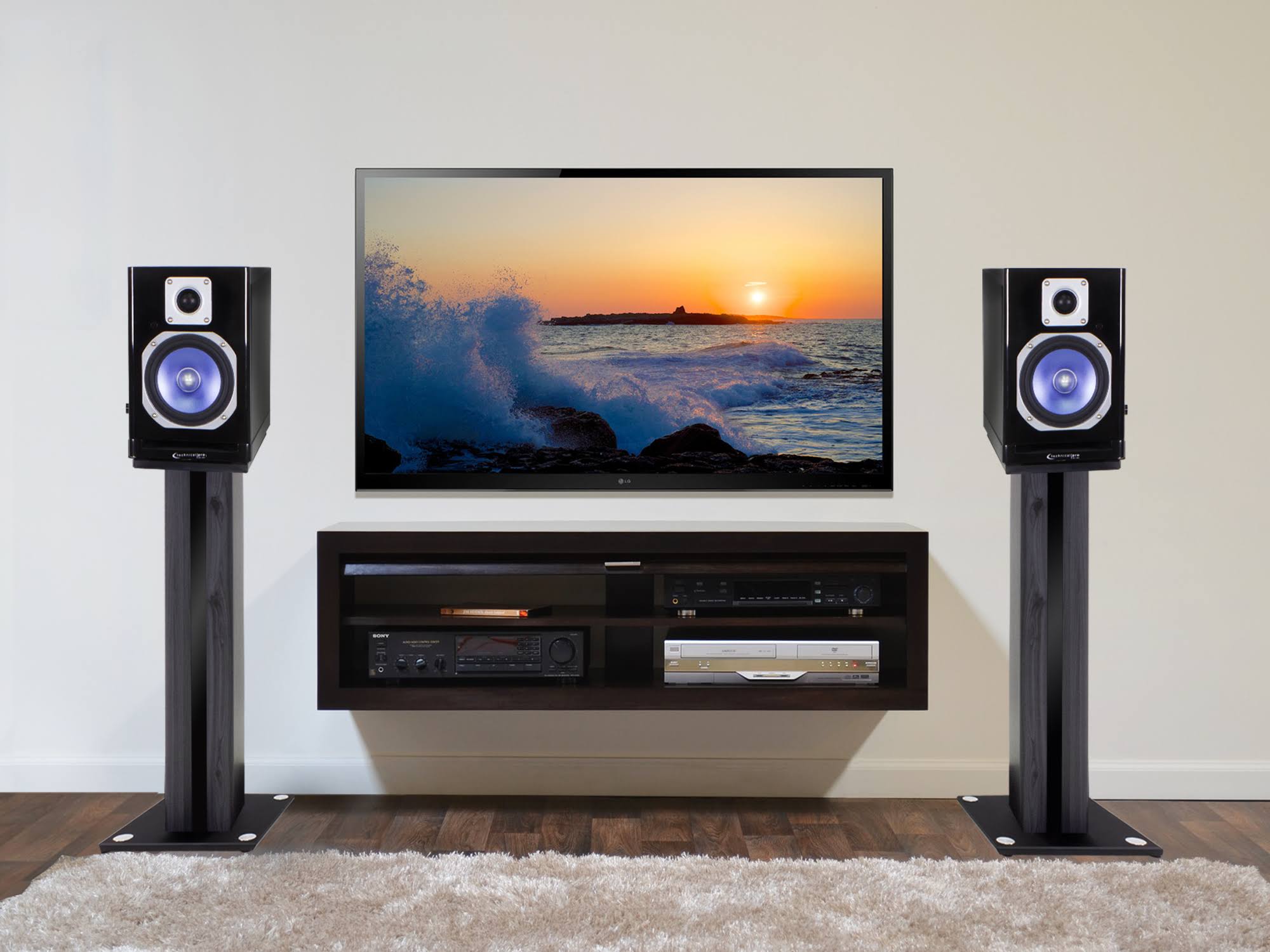 Technical Pro Pair 26x22 Bookshelf Speaker Stands for Polk Audio S20 Bookshelf Speakers