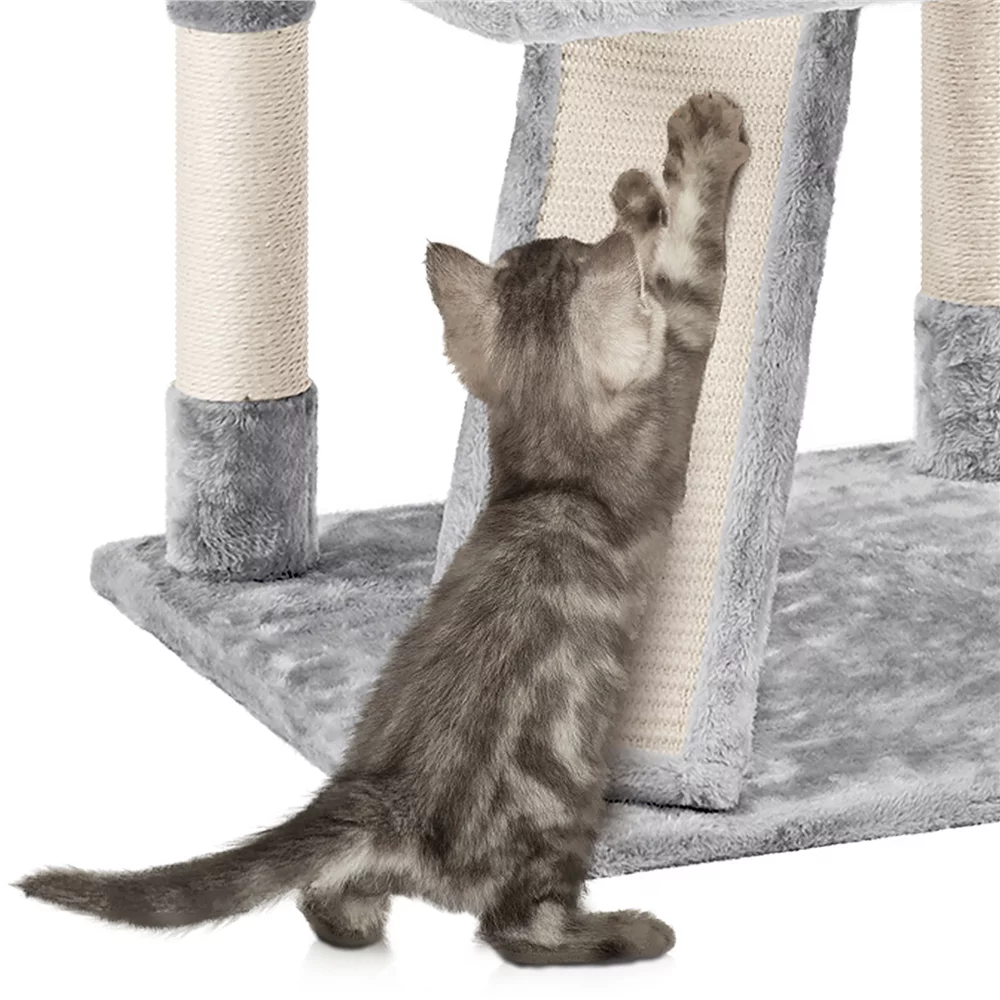 Yaheetech 76.5-inch Cat Tree Cat Tower with Condos, Light Gray - Curated Treasures Market