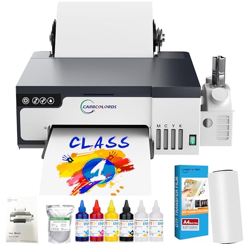 DTF Printer A4 High-Speed Transfer Machine with White Ink Mixing System and Roll Feeder for DIY T-Shirts(DTF Printer+Oven+6 * 250ml Ink+Roll Films+ DTF Powder)