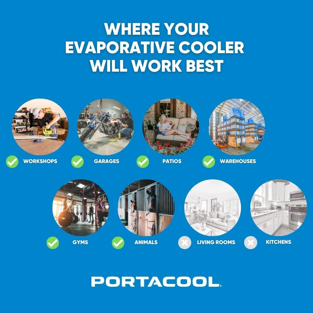 Portacool PACJS2701A1 Jetstream 270 Portable Evaporative Cooler, Black