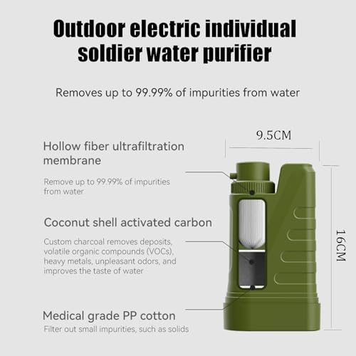 Electric Portable Water Filter, Portable Water Purifier,Water Purifier Survival,Removing up to 99.99% of impurities,Water Filter Survival Survival ，Purifying Water Camping