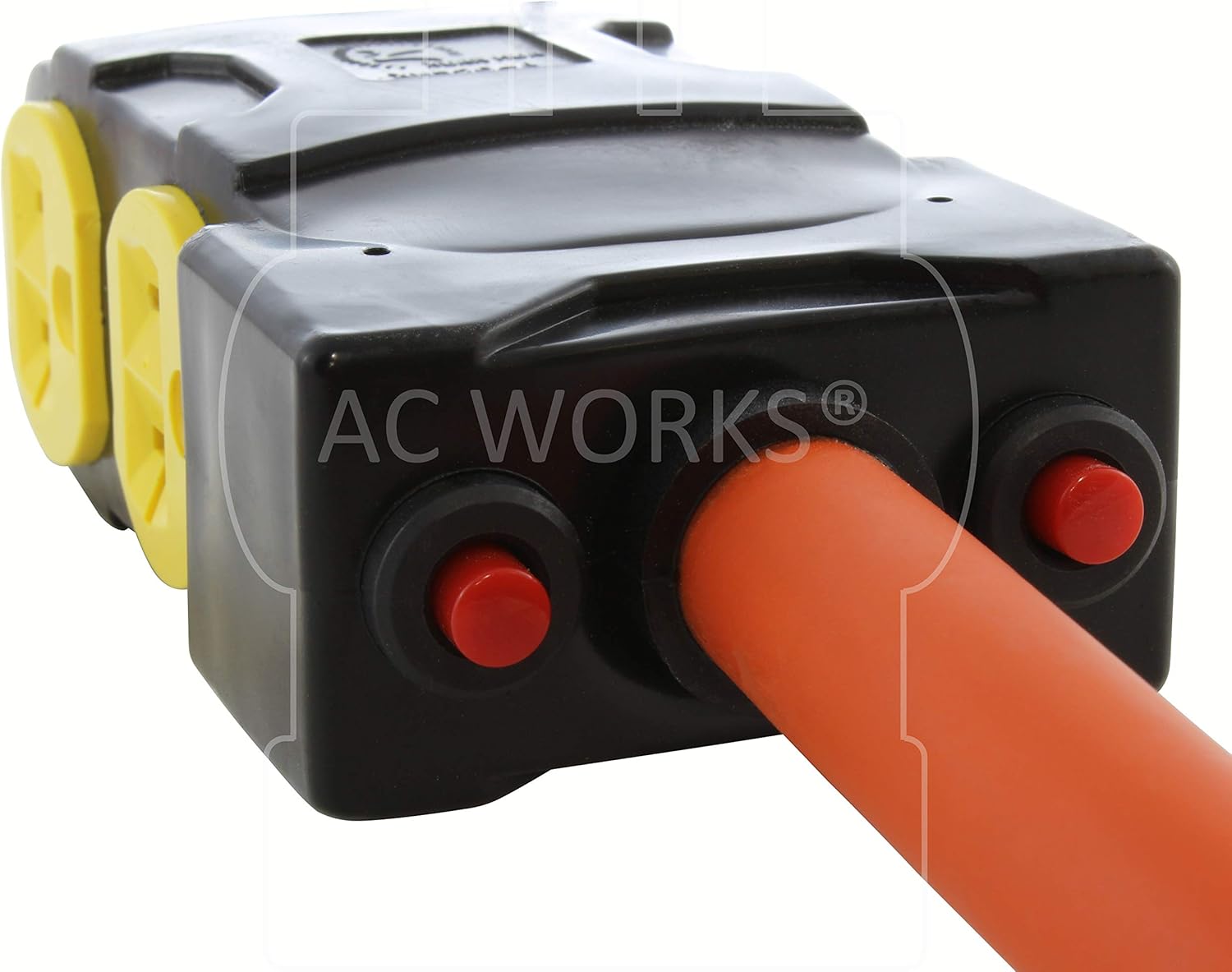 AC WORKS 4-Prong 220-Volt Plug to 120-Volt 15/ 20Amp Household Female Adapter Cord (4-Prong 14-50 Outlet to (4) Household W/Breaker) Pack of 2