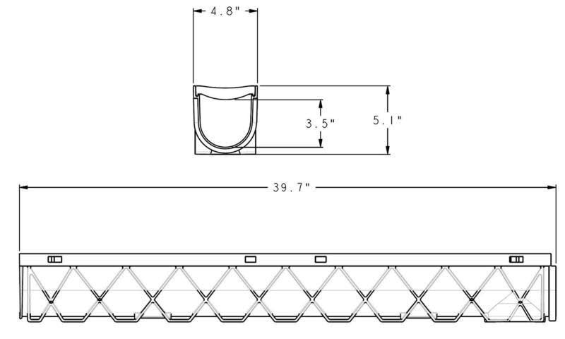 Source 1 Drainage Trench u0026 Driveway Channel Drain with Grate - 3-Pack