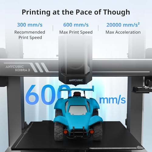 Anycubic Kobra S1 Combo 3D Printer, Multi-Color 3D Printer High Speed Max 600mm/s High Precision, Core XY Stable Structure Ultra-Quiet Printing Anycubic App One-Click Printing 250 * 250 * 250mm