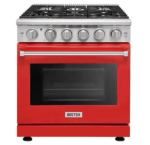 KOSTCH 30-inch Professional Freestanding Pro-Style Natural Gas Range or Liquid Propane Gas Range with 5 Burners, 4.55 cu.ft. Oven Capacity, in Stainless Steel - KOS-30RG03M