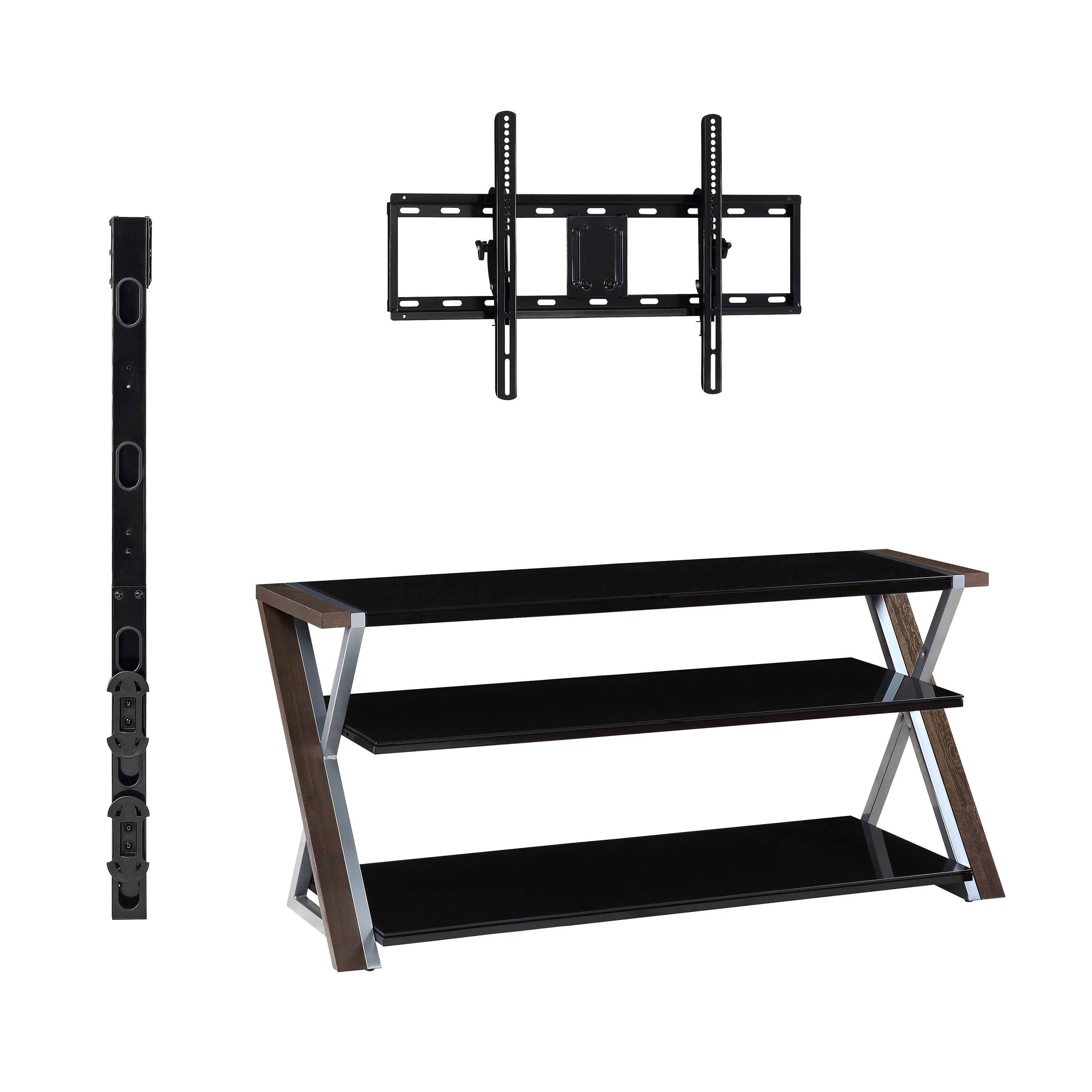 Whalen Xavier 3-in-1 Television Stand for TVs up to 70", Warm Ash