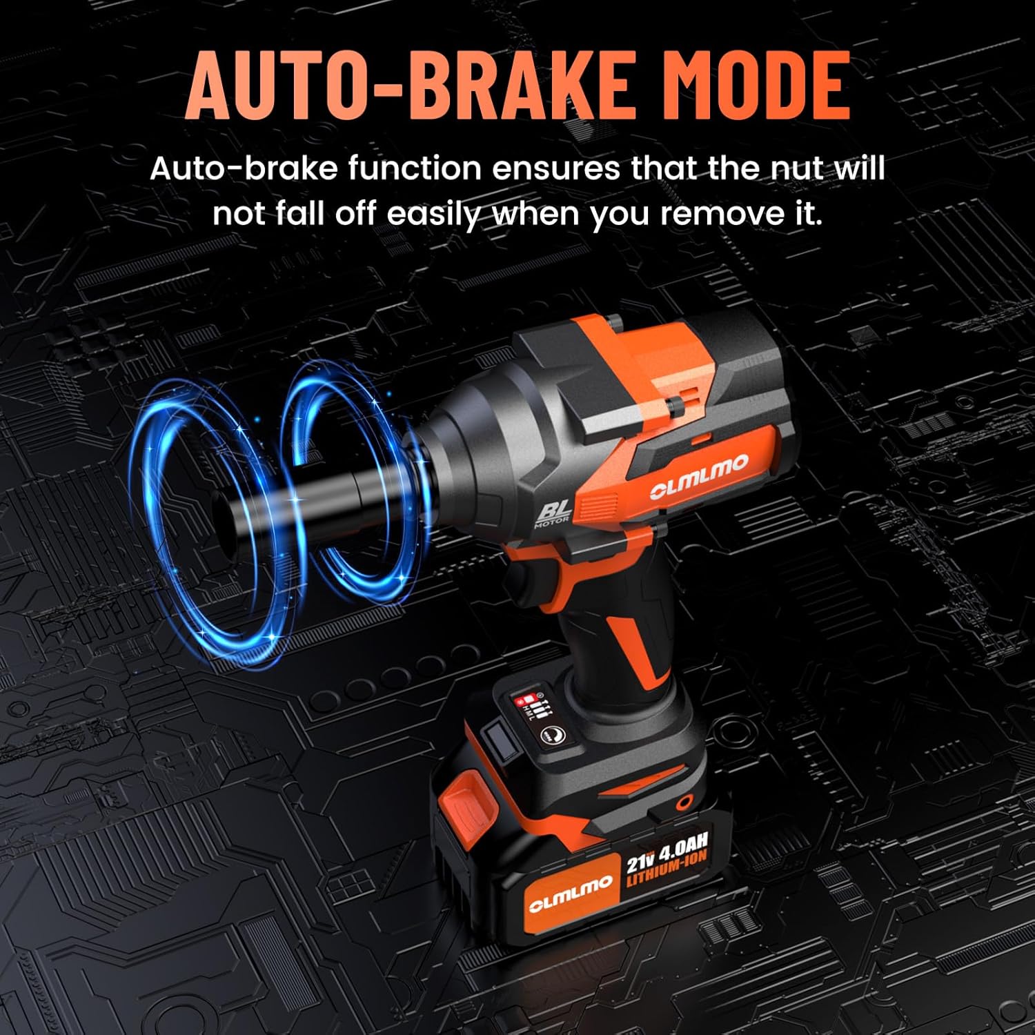 Cordless Impact Wrench High Torque 1/2-In 700Ft-lbs（950N.m Brushless Impact Wrench, 21V Electric Impact Wrench w/ 2x 3.0Ah Battery, Fast Charger & 5 Sockets, Power Impact Gun for Car Home