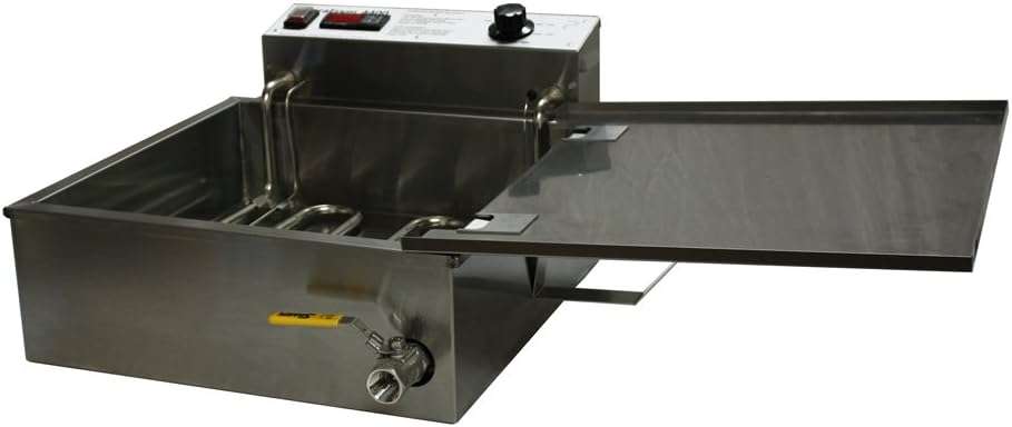 Paragon - Manufactured Fun Funnel Cake Fryer Machine for Professional Concessionaires Requiring Commercial Quality & Construction 25 Pound Oil Capacity 4400 Watts Electric 220 Volt Requires 6-20 Receptacle, Silver, Large