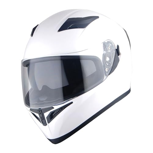 1Storm Motorcycle Full Face Dual Visor Helmet Bundle with Spoiler and Motorcycle Bluetooth Headset: HJK316 Matt Black