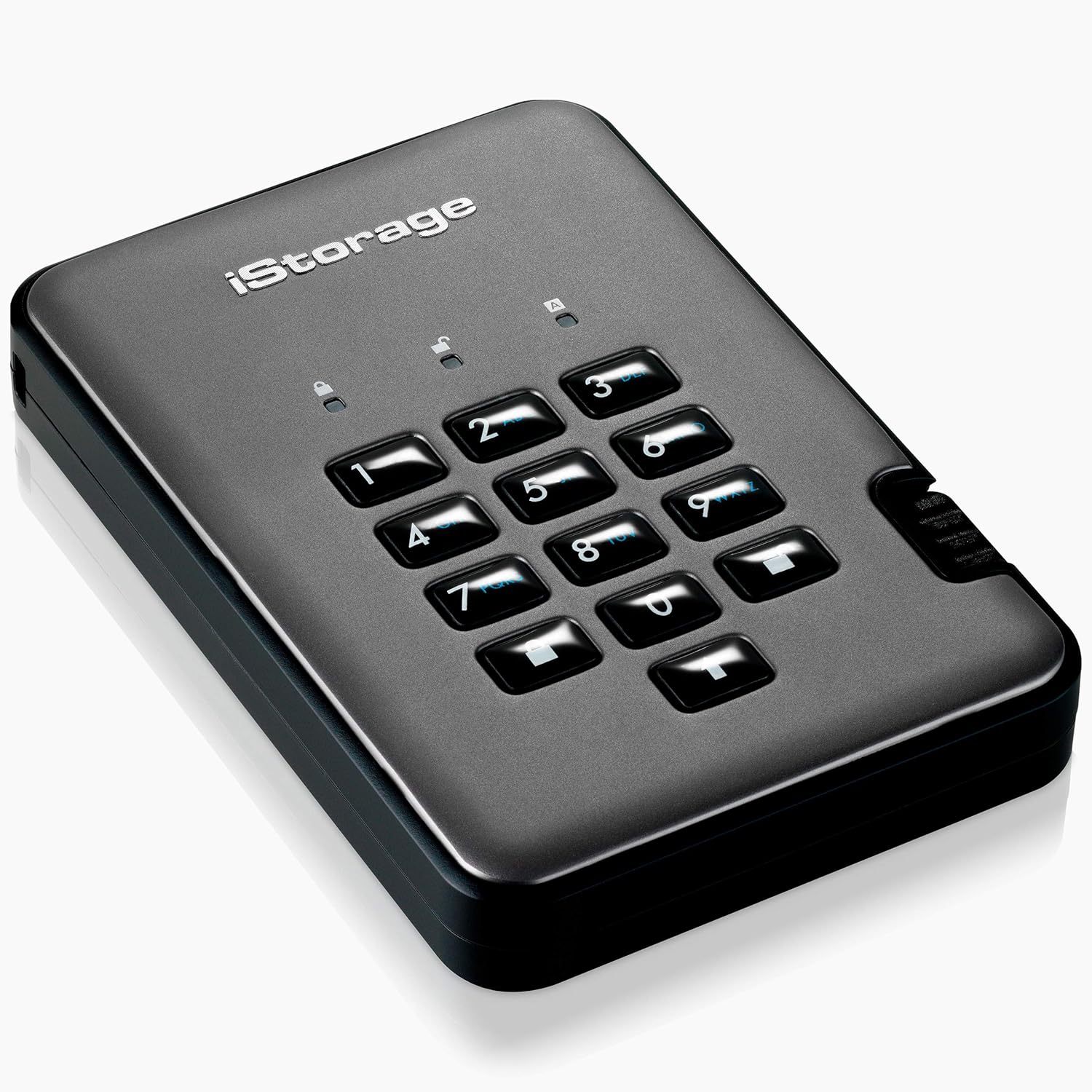 iStorage diskAshur PRO2 SSD 1TB Secure solid state drive - FIPS Level 3 certified - Password protected, dust and water resistant, military grade hardware encryption IS-DAP2-256-SSD-1000-C-X