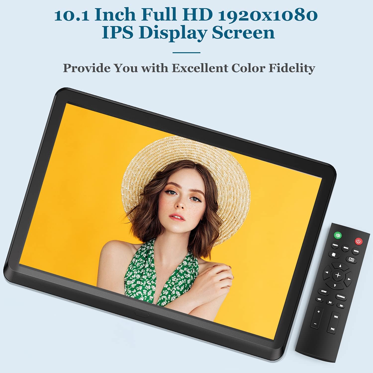Digital Photo Frame with 8.1 Inch 1920x1080 FHD IPS Screen - Hauyince Digital Picture Frames with Remote Control, Slideshow, Picture Preview, Adjustable Brightness, Calendar, Using SD Card & USB Drive