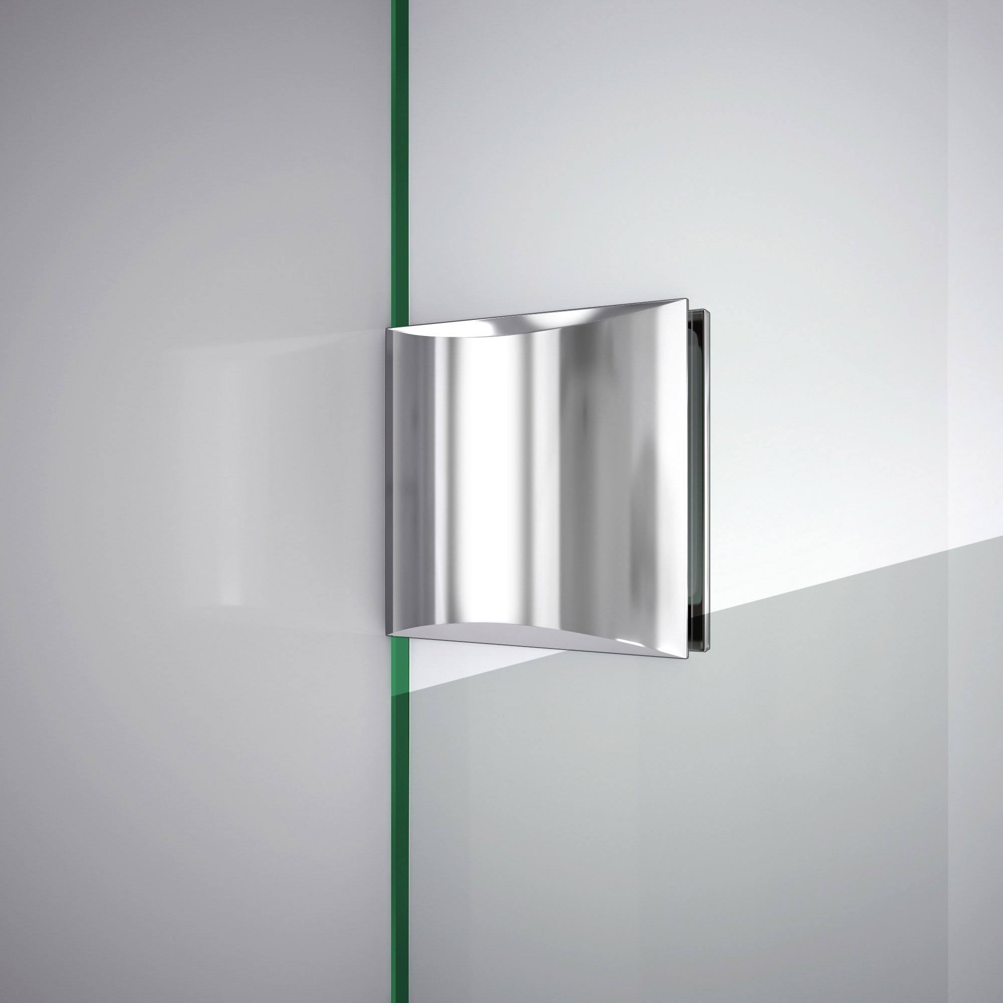 DreamLine Unidoor Lux 72-in H x 60-in W Frameless Hinged Brushed Nickel Shower Door (Clear Glass) | SHDR-23607210-04