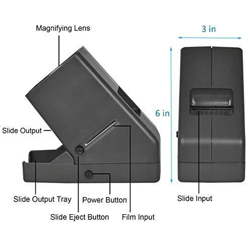 RAINBEAN USB Powered 35mm Negative Slide Film Viewer, Old Slides Scanner Portable LED Lighted Negative Viewing - 3X Magnificatio