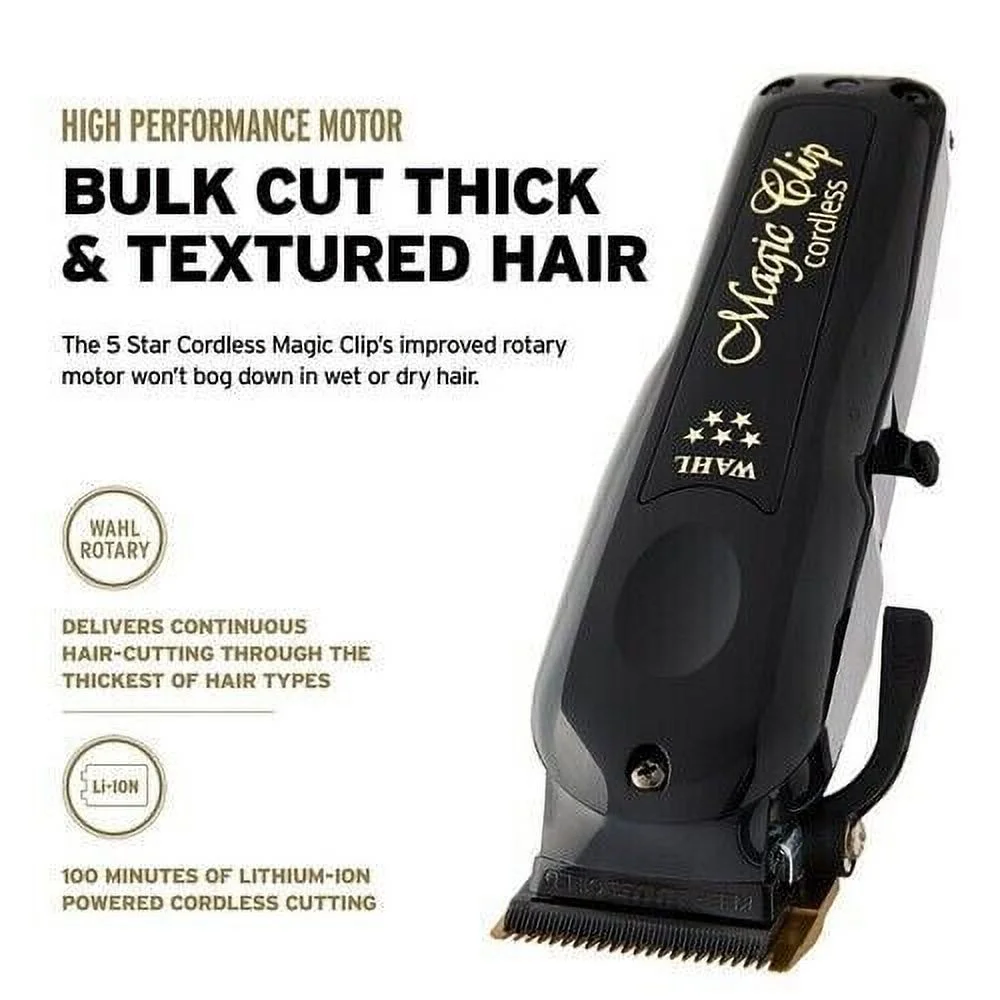 Wahl Cordless Barber Combo Black Magic Clip Clipper & Detailer Trimmer - NEW