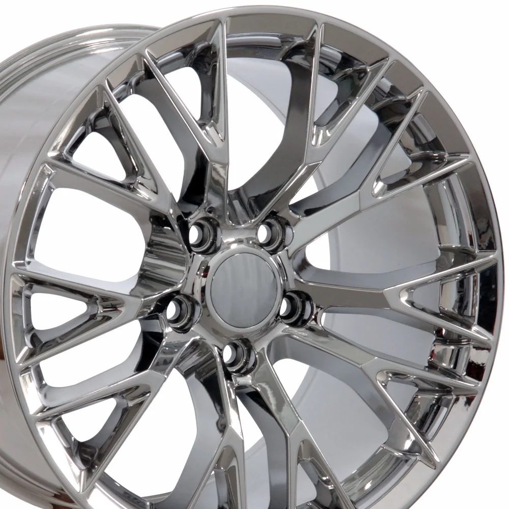 OE Wheels 18 Inch Fit Corvette Camaro CV22B C7 Z06 Style Chrome 18x10.5/18x8.5 Rims Hollander 5734 SET