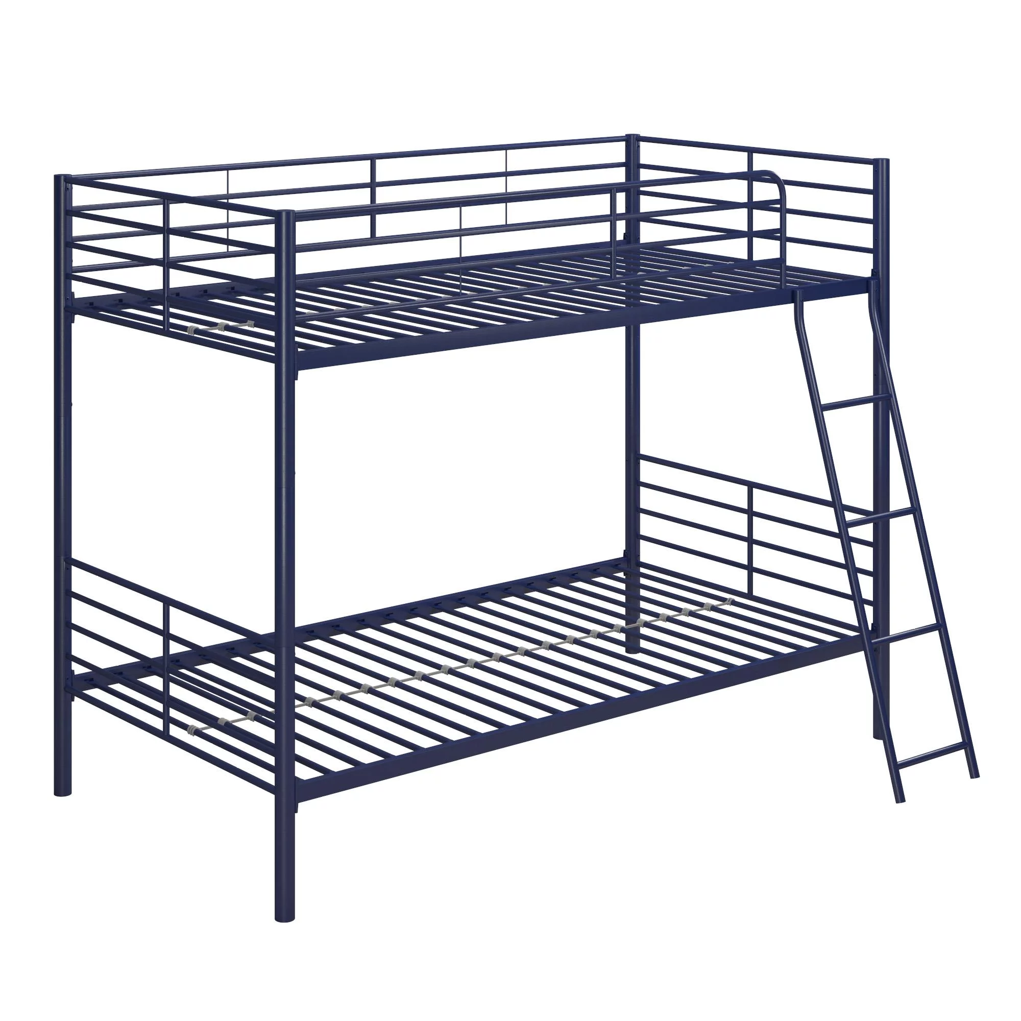 Mainstays Convertible Twin over Twin Metal Bunk Bed, Blue