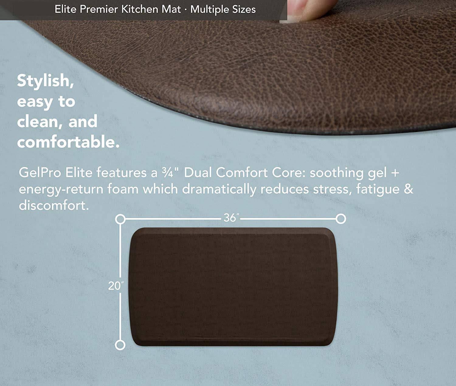 GelPro Comfort Kitchen Mat Anti Fatigue Floor Elite Vintage Leather Rustic Brown
