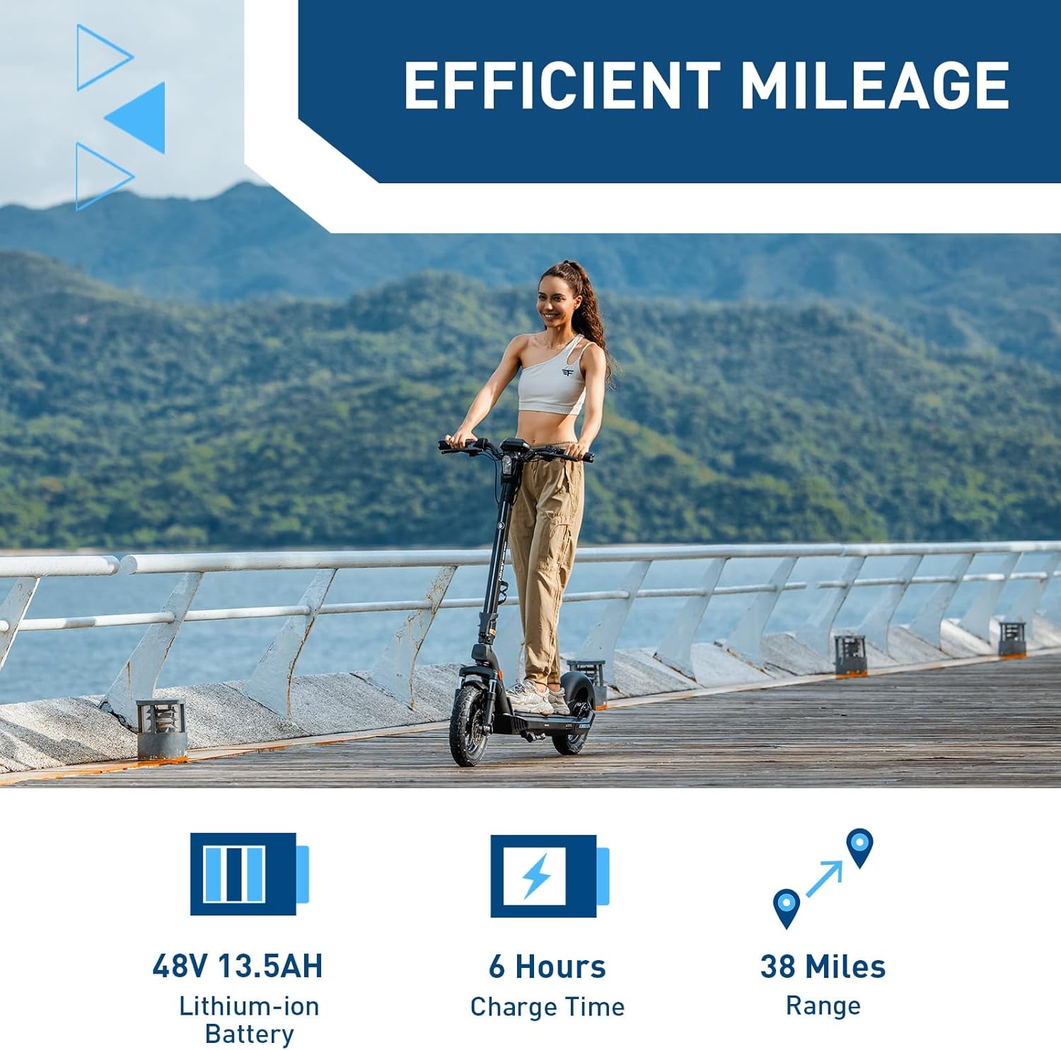Hiboy X300 Electric Scooter, 700W Peak Motor, 12" Pneumatic Tires, 23 Mph & 38 Miles Range, Hydraulic Suspension, Folding Commuter Electric Scooter for Adults