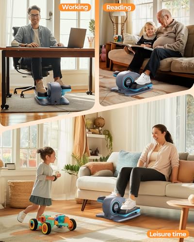 YOSUDA Under Desk Elliptical Electric,Ellipse Leg Exerciser for Seniors,Fully Assembled Seated Pedal Exerciser with Remote Control with Free Footstraps & 10 Adjustable Speeds