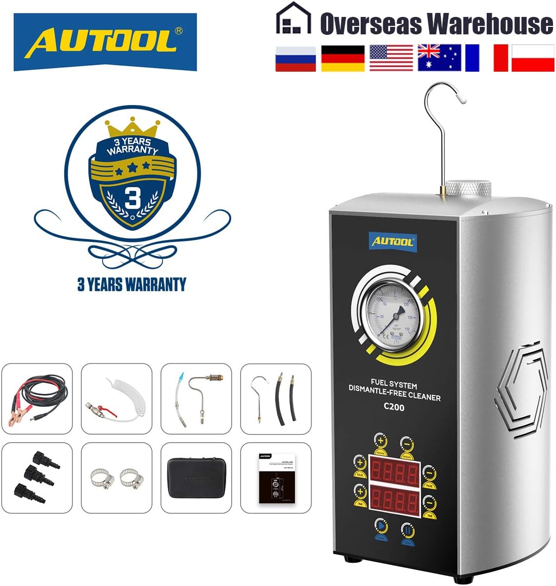 QPKING Car Fuel System Dismantle-Free Cleaner, Automotive Fuel Injection Systems Cleaners,Fuel System Cleaning Assistant Fuel Injector Cleaner